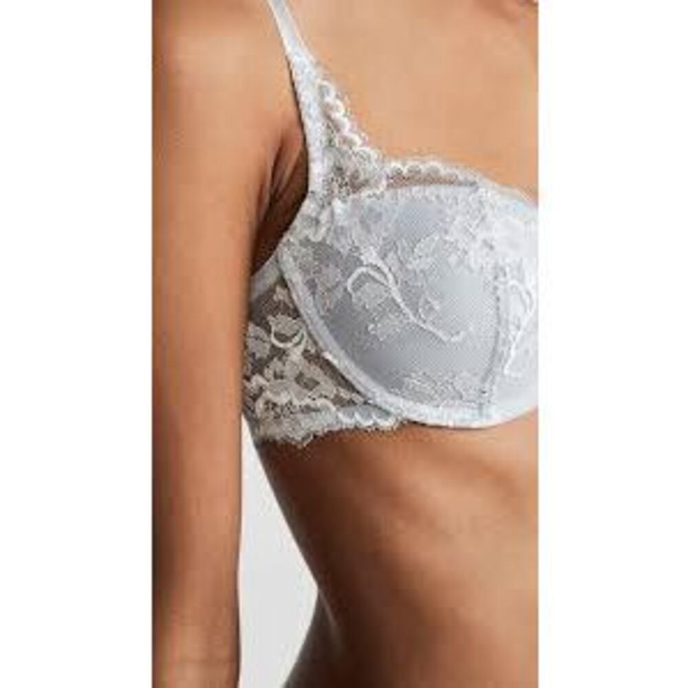 Natori Devotion Contour Underwire Lace Bra in Icy Gray Blue 34DDD
